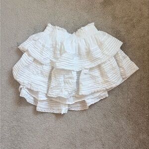 Aerie White Ruffled Mini Skirt